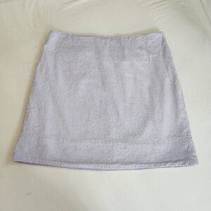 Castaway Nantucket Island seersucker skirt straight striped pale purple white 10